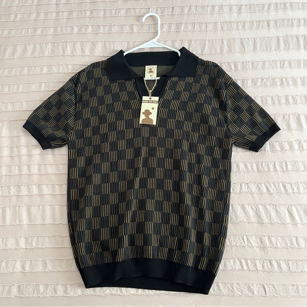 THE SEBASTIAN KNIT POLO ONYX Dandy Del Mar Men’s Polo Shirt